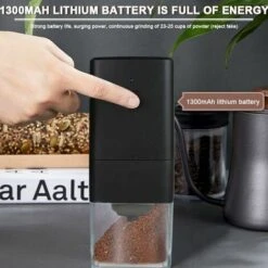 Macinacaffè Elettrico Portatile Macinacaffè 1300mAh Macinacaffè Ricaricabile USB Con Spazzola Per Chicchi Di Caffè Spezie Noci -Piccoli Elettrodomestici 96190888 3