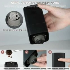 Macinacaffè Elettrico Portatile Macinacaffè 1300mAh Macinacaffè Ricaricabile USB Con Spazzola Per Chicchi Di Caffè Spezie Noci -Piccoli Elettrodomestici 96190888 4