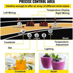 VEVOR Macchina Per Granita Sorbetto Elettrica Da 30L Commerciale, Macchina Elettrica 2x15L Per Granita Succhi Di Frutta Congelati Frappe Crema Di Caffe Serbatoio Doppio, Granitore 30L Bevande Fresche -Piccoli Elettrodomestici 96461229 5