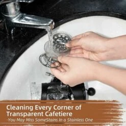 Pressa ITancese Da 2 Tazze, Pressa ITancese, Perfetta Per Gli Amanti Del Caffè, Caffè Mattutino, Caffettiera Dal Sapore Massimo Con Filtro In Acciaio Inossidabile, 12 Once / 350 Ml -Piccoli Elettrodomestici 97077535 5