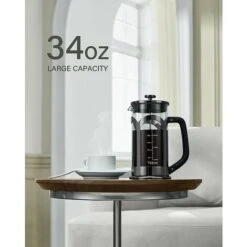 Macchina Per Caffè E Tè, Caffettiera In Vetro Borosilicato Resistente Al Calore In Acciaio Inossidabile 304 Con 4 Filtri, Resistente E Facile Da Pulire, 100% Senza BPA, 34 Oz, Argento 11 Macchina Per Caffè E Tè, Caffettiera In Vetro Borosilicato Resistente Al Calore In Acciaio Inossidabile 304 Con 4 Filtri, Resistente E Facile Da Pulire, 100% Senza BPA, 34 Oz, Argento -Piccoli Elettrodomestici 98119533 5