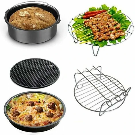 Accessori Per Friggitrice Ad Aria Da 6 '' 8 Pezzi, Kit Di Accessori Per Friggitrice Ad Aria Calda Universale Per E Tutte Le Friggitrici Ad Aria MaASDues (2.3-3.2L), Kueatily 5 Accessori Per Friggitrice Ad Aria Da 6 '' 8 Pezzi, Kit Di Accessori Per Friggitrice Ad Aria Calda Universale Per E Tutte Le Friggitrici Ad Aria MaASDues (2.3-3.2L), Kueatily - immagine 3
