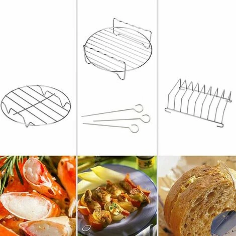 Accessori Per Friggitrice Ad Aria Da 6 '' 8 Pezzi, Kit Di Accessori Per Friggitrice Ad Aria Calda Universale Per E Tutte Le Friggitrici Ad Aria MaASDues (2.3-3.2L), Kueatily 6 Accessori Per Friggitrice Ad Aria Da 6 '' 8 Pezzi, Kit Di Accessori Per Friggitrice Ad Aria Calda Universale Per E Tutte Le Friggitrici Ad Aria MaASDues (2.3-3.2L), Kueatily - immagine 4