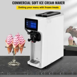 VEVOR Macchina Gelato Soft Monogusto 1000W Bianco Produzione 10-20L All'Ora In Acciaio Inox 304, Macchina Compatta Per La Produzione Di Gelato Soft Frozen Yogurt Sorbetto Gusto Singolo Vasca Da 4,5L -Piccoli Elettrodomestici 98635404 3