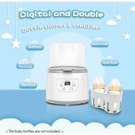 Scaldabiberon 4 In 1 Sterilizzatore A Vapore Per Biberon Scaldapappa Veloce Capacità Di 2 Biberon Temperatura Regolabile Con Display A LED Per Biberon, EU 400W 5 Scaldabiberon 4 In 1 Sterilizzatore A Vapore Per Biberon Scaldapappa Veloce Capacità Di 2 Biberon Temperatura Regolabile Con Display A LED Per Biberon, EU 400W - immagine 3