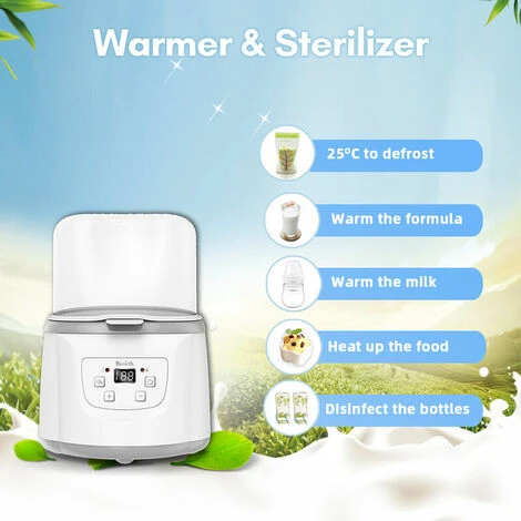 Scaldabiberon 4 In 1 Sterilizzatore A Vapore Per Biberon Scaldapappa Veloce Capacità Di 2 Biberon Temperatura Regolabile Con Display A LED Per Biberon, EU 400W 7 Scaldabiberon 4 In 1 Sterilizzatore A Vapore Per Biberon Scaldapappa Veloce Capacità Di 2 Biberon Temperatura Regolabile Con Display A LED Per Biberon, EU 400W - immagine 5