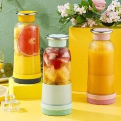 Frullatore Di Frutta Portatile, Spremiagrumi Portatile, Mini Frullatore USB Per Frullati, Frullati, Succhi Di Frutta, Frullatore Portatile 400 Ml 4 Lame Per Sport E Viaggi, Giallo (solo Estrattore Di -Piccoli Elettrodomestici 98719629 3