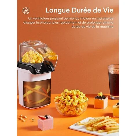 Macchina Per Popcorn, Macchina Per Popcorn Senza Olio Ad Aria Calda Da 1200 W, Funzionamento A Un Pulsante, Pronta In 2 Minuti, Protezione Da Surriscaldamento, Bianco 4 Macchina Per Popcorn, Macchina Per Popcorn Senza Olio Ad Aria Calda Da 1200 W, Funzionamento A Un Pulsante, Pronta In 2 Minuti, Protezione Da Surriscaldamento, Bianco - immagine 2