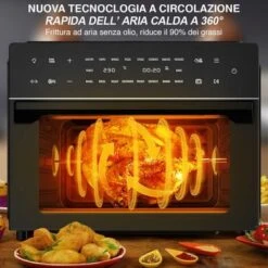 Forno Friggitrice Ad Aria Calda 30Lt Digitale 1800W Frigge Cuoce Senza Olio Nero -Piccoli Elettrodomestici 99493000 3