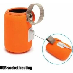 Borsa Scaldabiberon USB, Custodia Termica Per Bottiglia Custodia Termica Per Conservazione Del Calore USB Custodia Termica Per Bottiglia Lavabile Per Viaggi All'aperto (arancione), -Piccoli Elettrodomestici 99776653 4