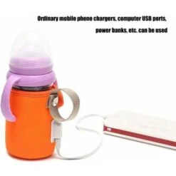 Borsa Scaldabiberon USB, Custodia Termica Per Bottiglia Custodia Termica Per Conservazione Del Calore USB Custodia Termica Per Bottiglia Lavabile Per Viaggi All'aperto (arancione), -Piccoli Elettrodomestici 99776653 5